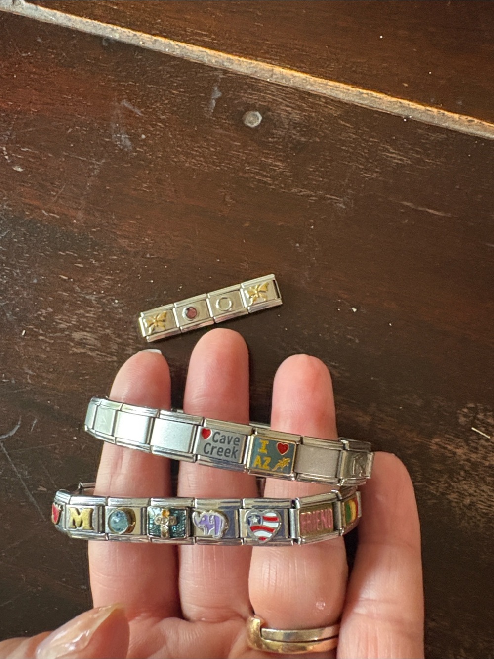 Italian charm bracelet bundle (2) with extra links (4)